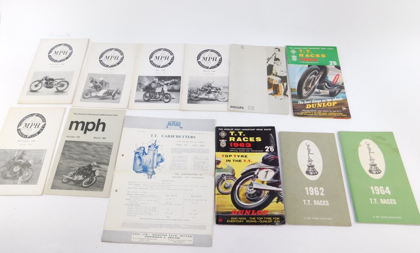 A 1963 and 1965 Isle of Man TT Offical Guide and Programmes, 1962 and 1964 Supplement to History