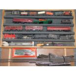 A Joueff OO gauge locomotive and tender, black livery, Hornby engine, further engine, coaches and