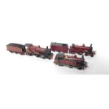 A kit built OO gauge locomotive, Midland Railway red livery, 383, LMS engine, red livery, 7213 and a