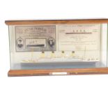 A scale model of the SS Titanic, in a wooden and perspex case, case 32cm W.
