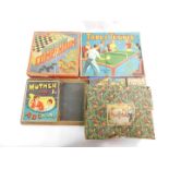 Vintage games and toys, including table tennis set, Mother and I ABC blocks, Little Hostess