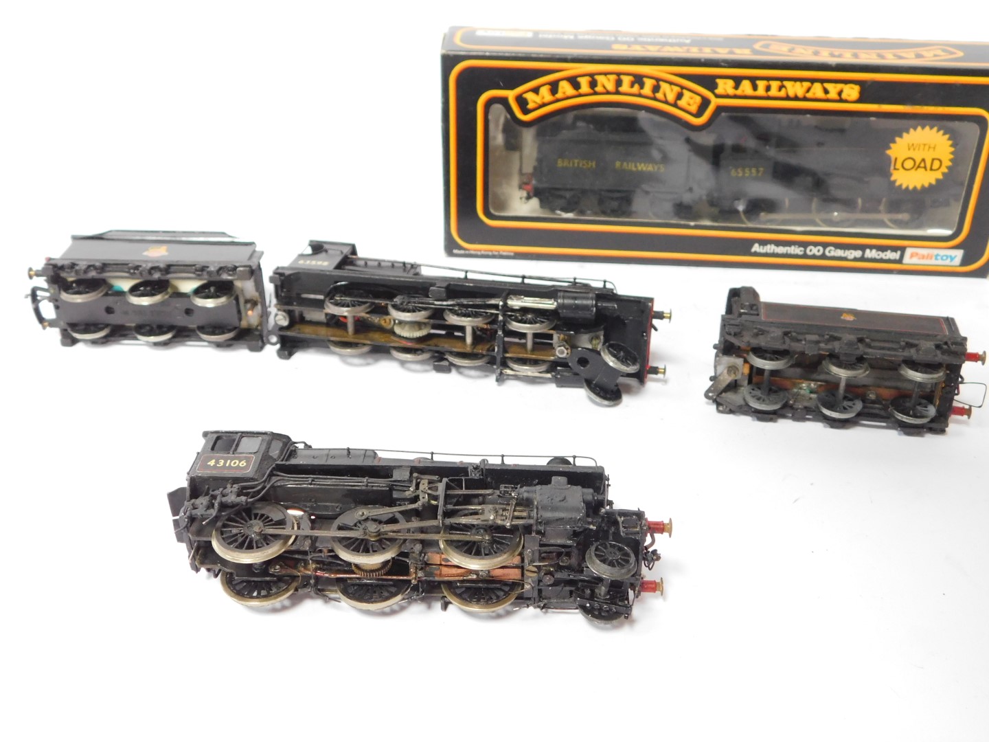 Three kit built OO gauge locomotives, British Rail black livery, comprising 63598, 43106 and 65557. - Image 2 of 2