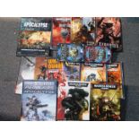 Books and magazines on Warhammer, Apocalypse, etc. (qty)