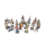 Painted die cast lead figures of Napoleonic Soldiers, Medieval Knights, General Gordon of