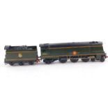 A kit built OO gauge Merchant Navy Class locomotive, British Rail green livery, 35011, 4-6-2.