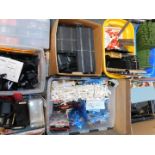 An extensive collection of Scalextric cars, track and trackside. (qty)