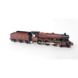 A kit built OO gauge locomotive Furious, LMS red livery, 4-6-0, 5729.