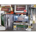 Corgi die cast vehicles, including Classics, trams and buses, all boxed. (qty)