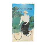 A Robertsons Cycle Centre wooden painted sign, 213cm H, 122cm W.