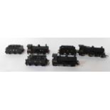 Three kit built OO gauge locomotives and tenders, LMS black livery, comprising 602, 12499 and