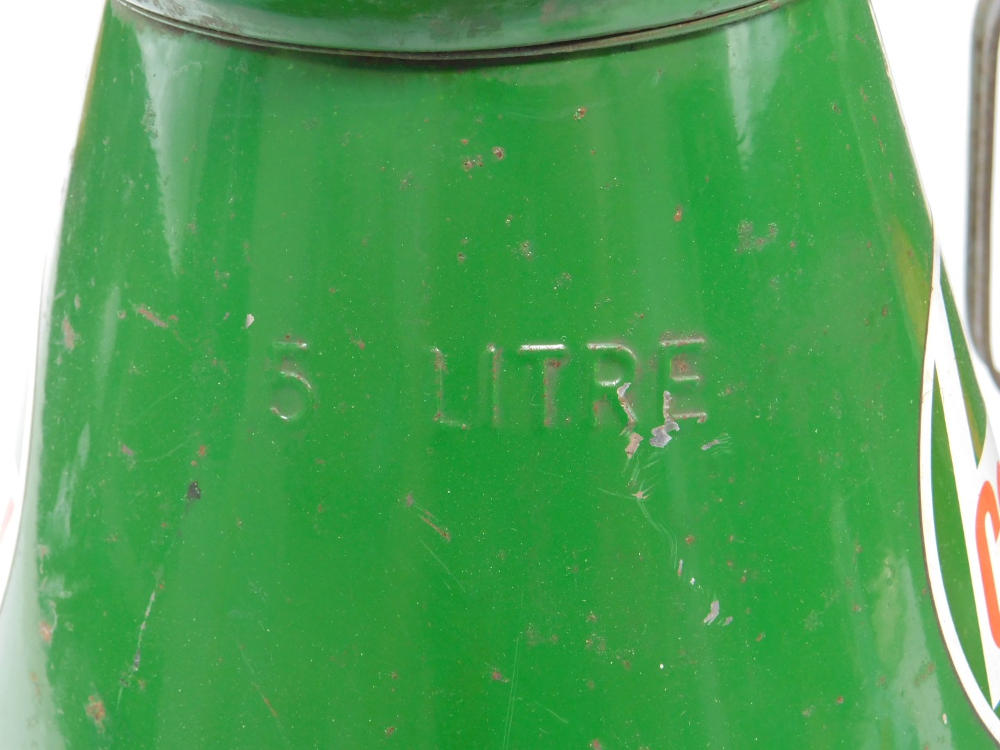 A Castrol 5 litre oil can, painted green with white and red lettering, together with an Aladdin - Image 3 of 4