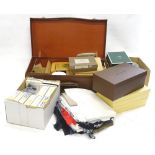 A quantity of haberdashery tailors accessories equipment etc., to include cottons, tape measures,