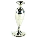 An early 20thC silver baluster shaped vase, with trumped shaped base, stamped Tiffany and Co