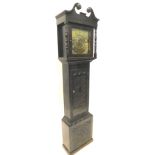 A 19thC and later longcase clock, the brass dial with Roman numerals, thirty hour, four pillar