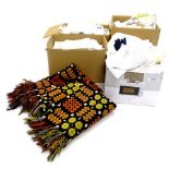 A large quantity of table linen, sheets, blankets, general household textiles etc. (4 boxes)