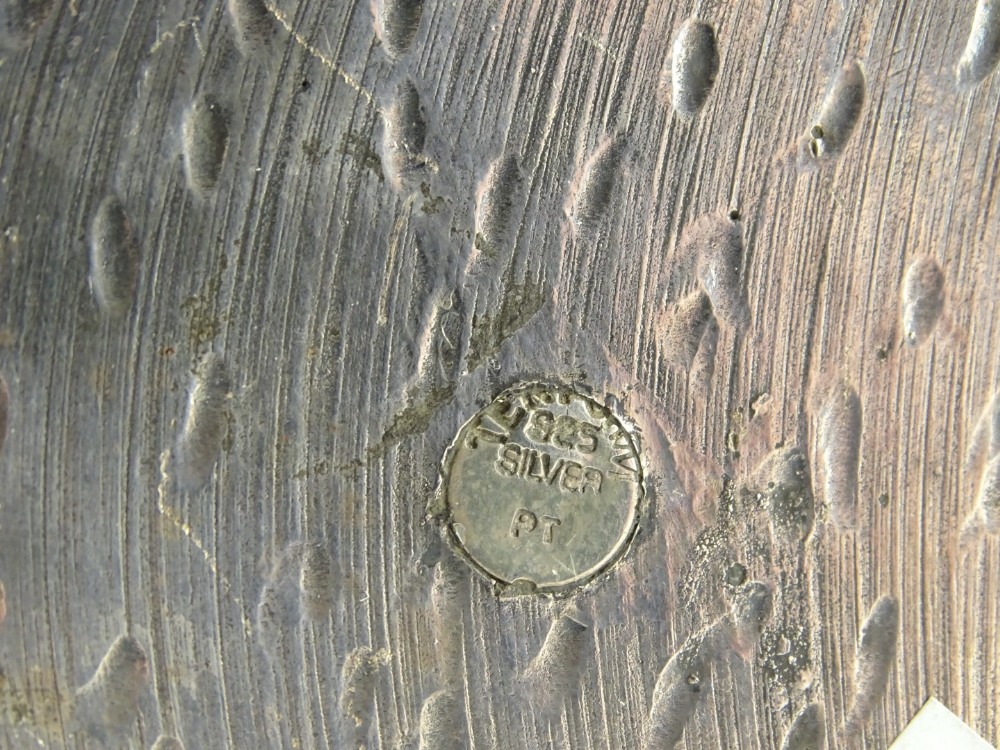 A silver coloured metal mantel clock, cast in the form of a putto on a globe, the movement stamped - Image 3 of 3