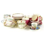 A collection of 19thC porcelain, to include various factories, some pieces with hand decorated