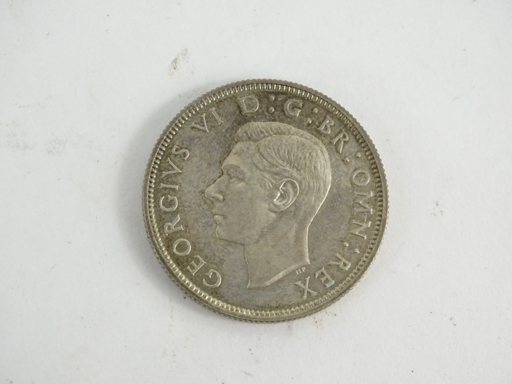 A George VI 1937 specimen coin set, incomplete, in a fitted leather case. - Image 2 of 3