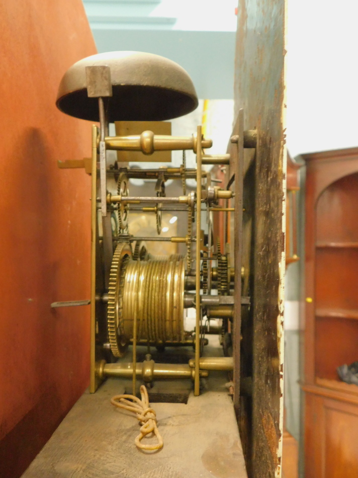 Michie, Brechin. An early 19thC longcase clock, the arched dial painted with a lady and two young - Image 2 of 3