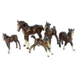 Various Beswick brown foals (5).