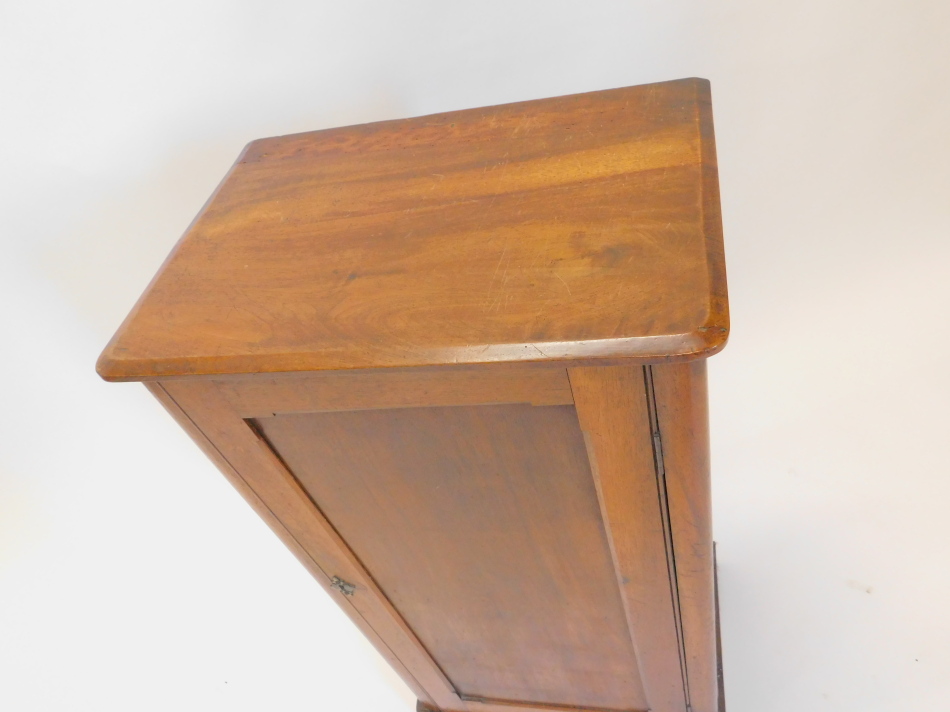 A 19thC walnut side cabinet, the top with a moulded edge above a panel door on plinth base, (AF), - Image 2 of 2