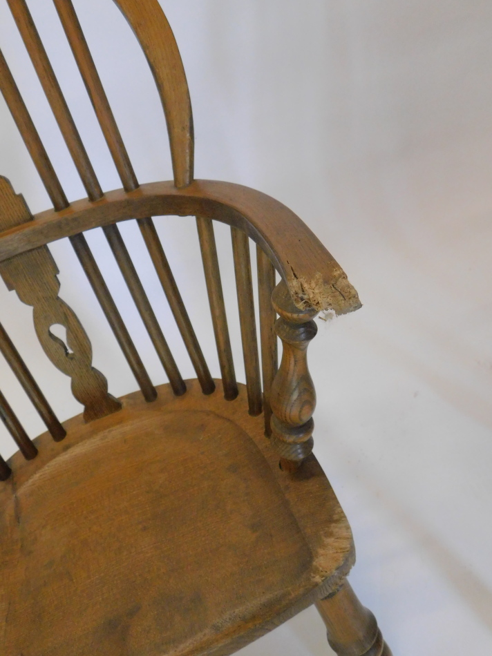 A pair of child's Windsor chairs, each with a pierced splat, and a solid seat on turned legs, and - Image 2 of 2