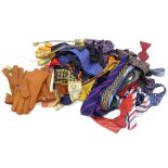 A quantity of gentleman's leather gloves, scarves, silk ties etc.Provenance: Formerly at the shop of