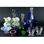 A quantity of glass, to include decanters, Venetian style bowl etc.