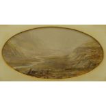 19thC British School. Mountain landscape, watercolour - pair, 18cm x 32cm.