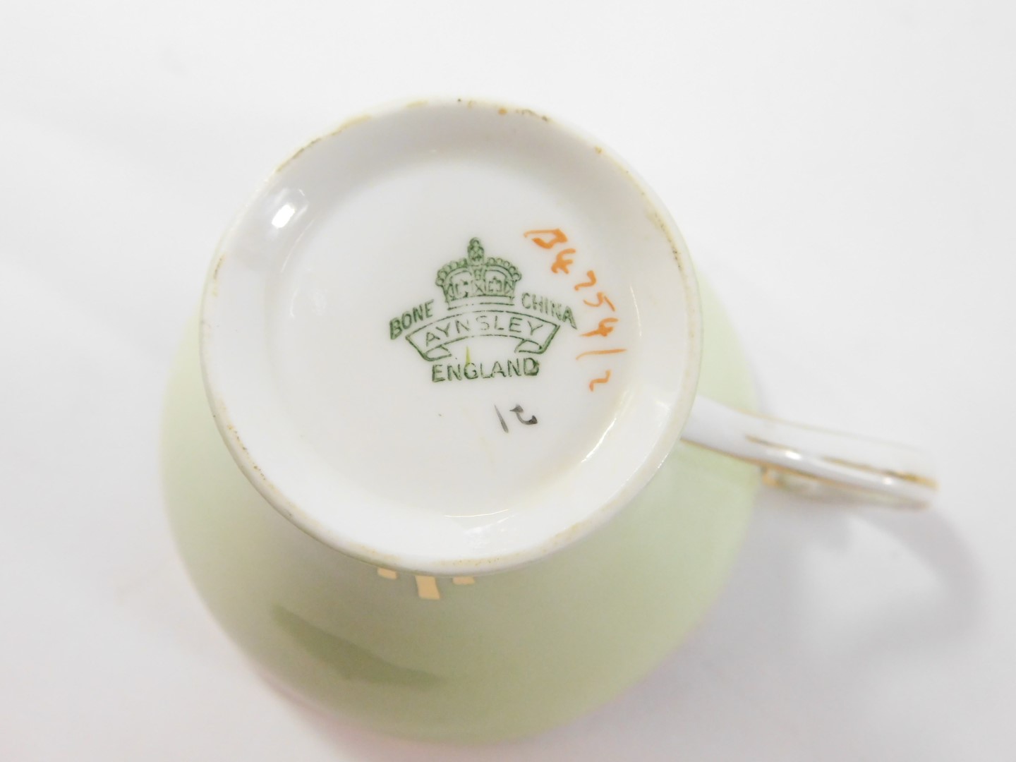 An early 20thC Aynsley porcelain part tea service, decorated with floral sprays against an eau de - Image 3 of 4