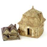 A Glebe pottery of Fulham cottage, the Falcon Inn by Madeline Raper, 15cm W, and a French pottery