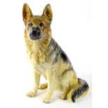 A large Beswick model of an Alsatian or German Shepherd, model number indistinct, 36cm H.