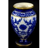 A late 19thC Macintyre Art Nouveau style vase, printed in blue with a design of poppies in the