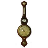 A mid 19thC mahogany wheel barometer, by Alexander of Windsor and Eton, with dry damp gage