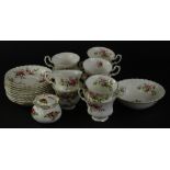 A Royal Albert Moss Rose pattern part tea set etc., to include Lavender Rose and Old Country Roses.