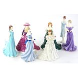 A collection of figurines, to include Royal Worcester, Newborn, Coalport, Figurine for December,