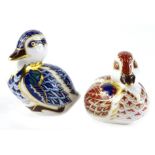 A Royal Crown Derby porcelain duckling, printing mark in red and gold button to underside and