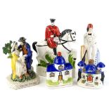 A collection of reproduction Staffordshire figures, to include The Sailors Return, The Cricketer and