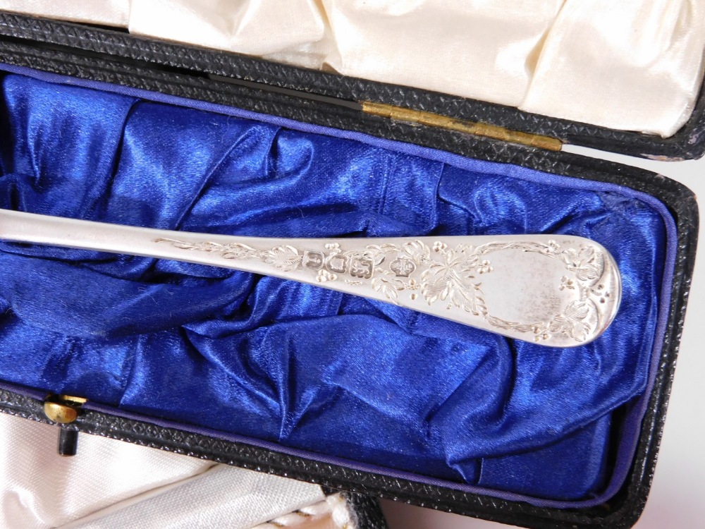 Various silver, etc. a cased set of six sterling silver gilt and enamel bean spoons, in varying - Image 3 of 4