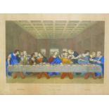 After Leonardo de Vinci. The Lord's Supper, 19thC lithograph by J Hettlinger, published in Frankfurt