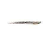 A Sheaffer Lady Sheaffer fountain pen, white metal with a textured bark effect, 14ct gold nib, boxed