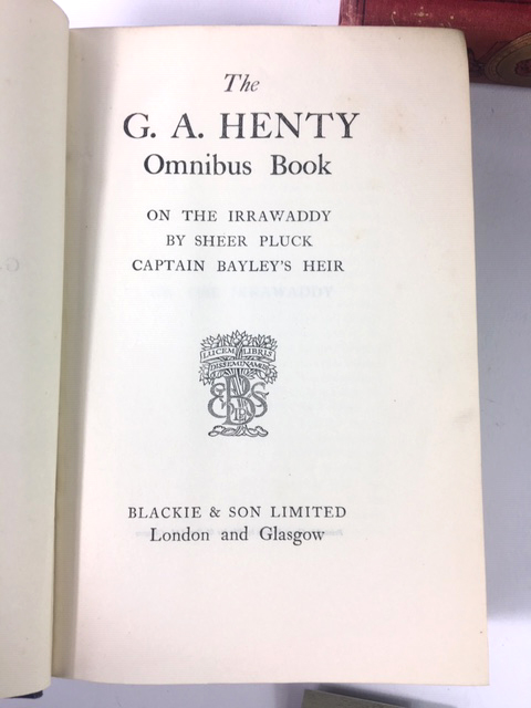 G A Henty. In The Heart Of The Rockies., Omnibus Book., Out With Garibaldi., St Bartholomew's