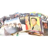 LP records and 45rpm singles, to include Far Corporation Stairway to Heaven, Talking Heads, Elvis