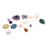 Amethyst Quartz and other crystals and geodes. (qty)