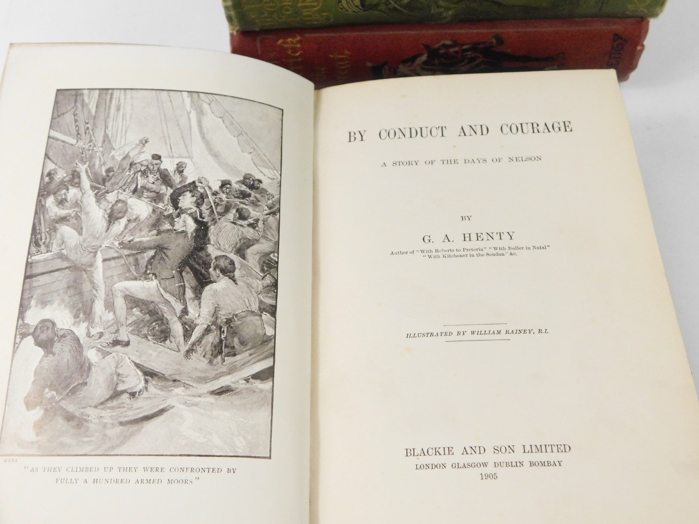 G A Henty. By Conduct & Courage., The Dash For Khartoum., St Bartholomew's Eve., Yule Logs., and - Image 2 of 9