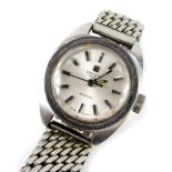 A Tissot Sea Star lady's stainless steel case wristwatch, circular silver dial, with centre seconds,