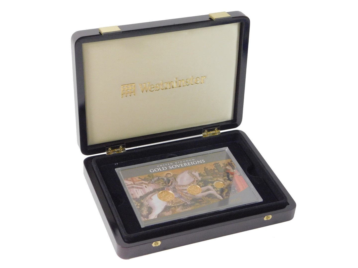 A Westminster Mint Executive gold sovereign set 2010, comprising sovereign, half sovereign, and