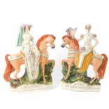 A pair of Staffordshire late 19thC flatback figures, modelled as The Duke of Cambridge and