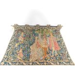 A reproduction cotton tapestry from Warwick Castle, The Concert 16thC, code 40114, with certificate,