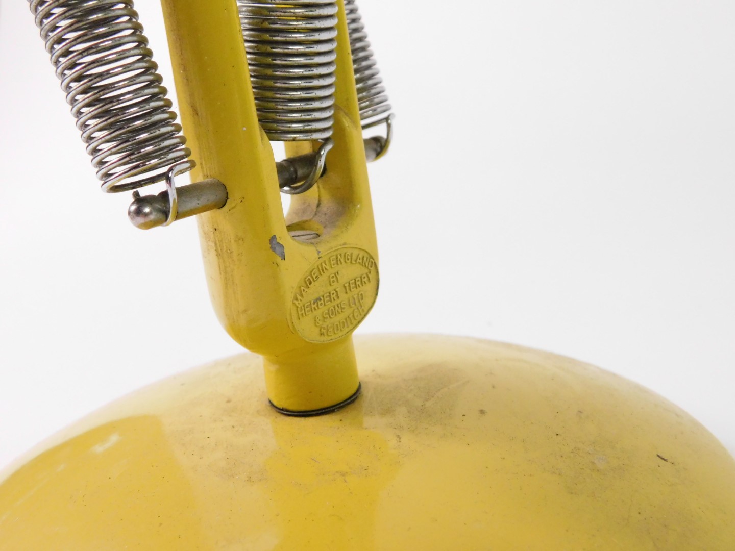 A late 20thC Herbert Terry & Sons Ltd yellow angle poised table lamp. - Image 2 of 2